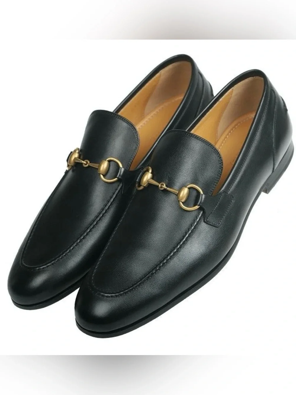 NEW GUCCI MEN'S BLACK LEATHER HORSEBIT 